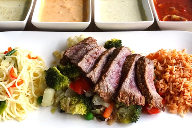 wokschotel met reepjes biefstuk bij Besteldesk.nl